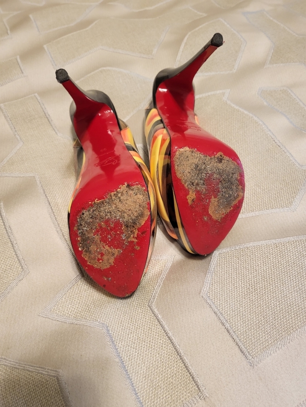 Authentic Christian Louboutin Lady Peep Graffiti - Picture 8 of 8